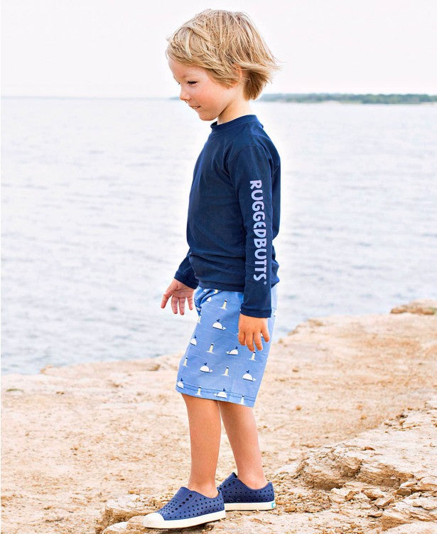 Navy Logo Sleeve Rashguard