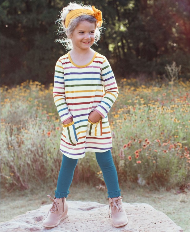 Ethereal Blue Footless Ruffle Tights