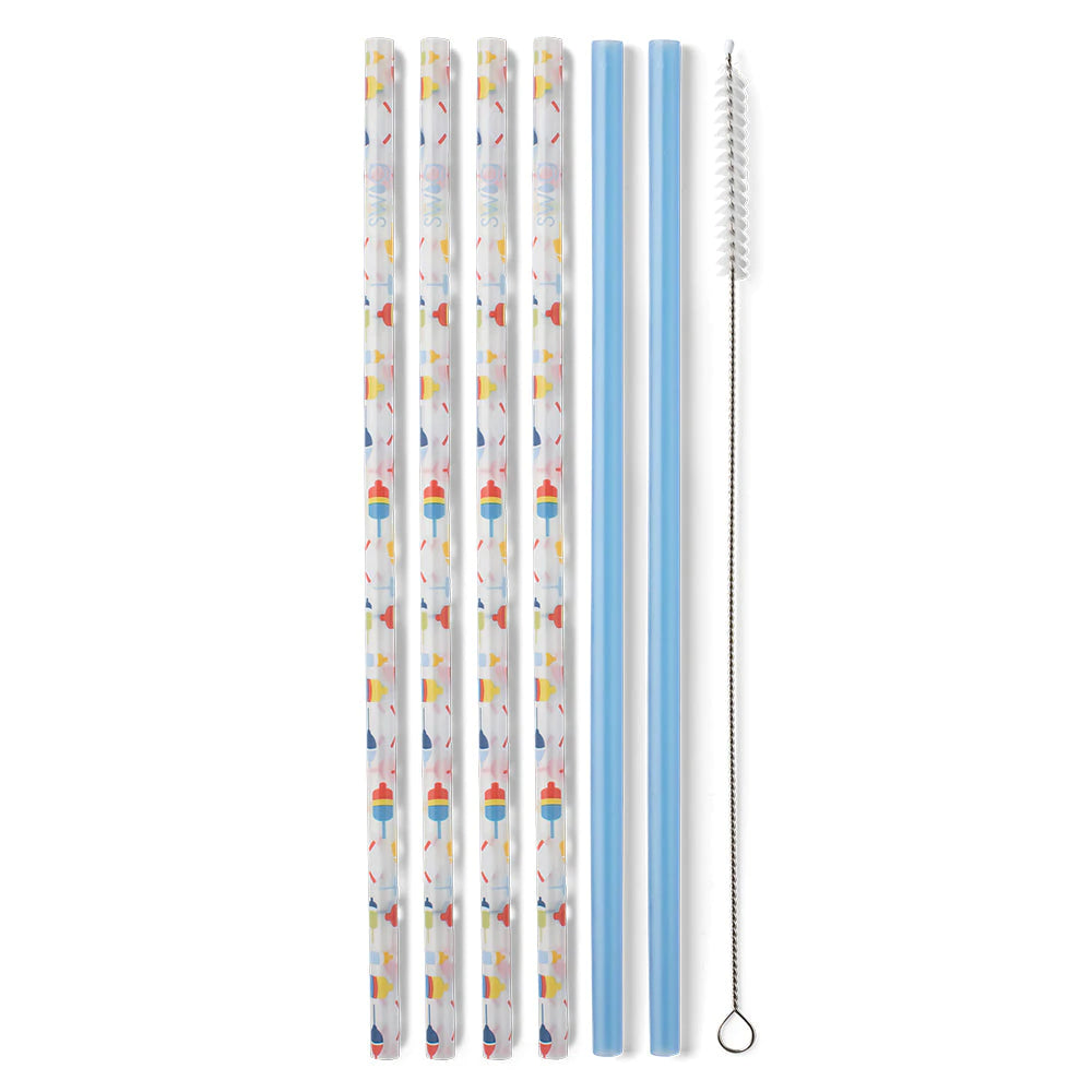 Bobbing Buoys & Blue Reusable Straw Setm(Tall)